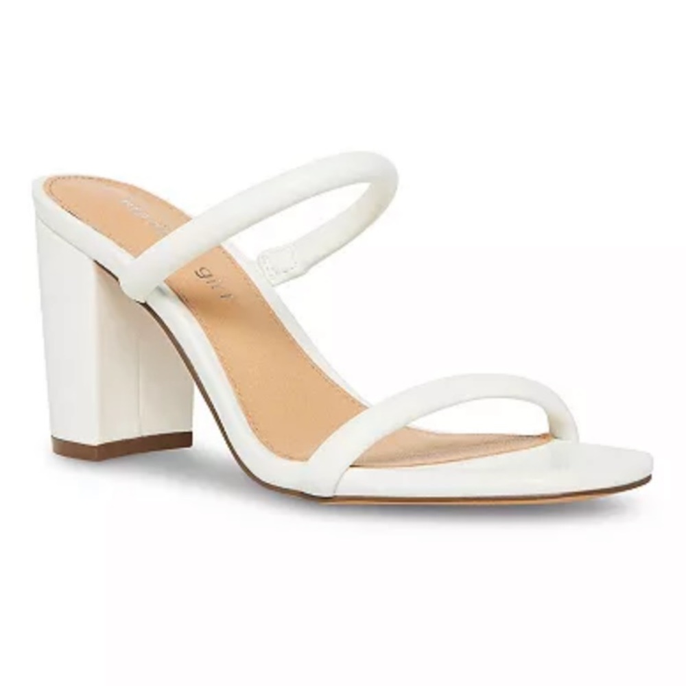Madden Girl White Heels Two strap